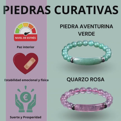 Pack 2 Pulseras Piedras Espirituales Curativas